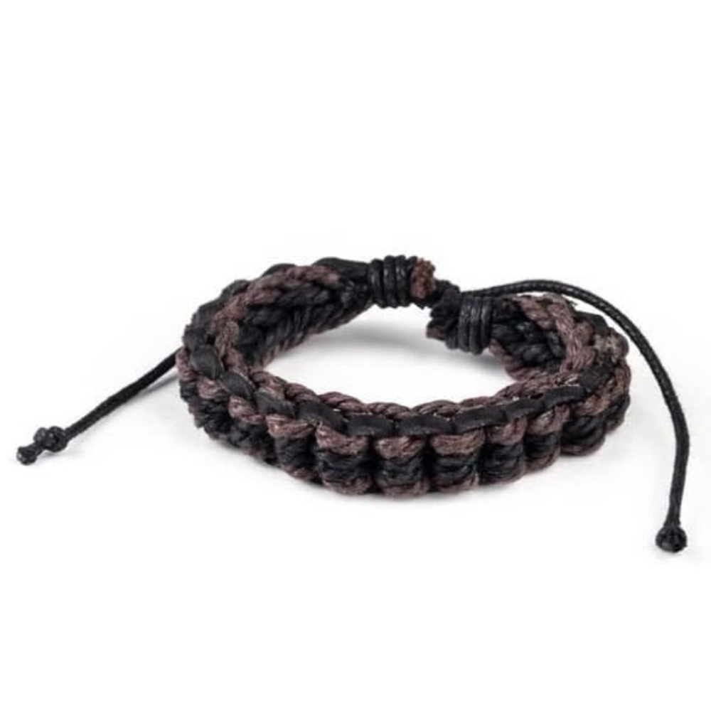 Natural woven cord bracelet with sliding knot closure